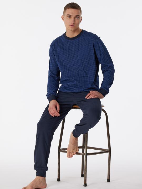 Produktbild Schiesser langer Herren Pyjama / Schlafanzug mit Rundhals-Ausschnitt (S)