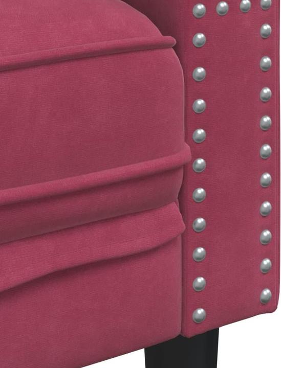 Produktbild VidaXL Chesterfield Sofa Set mit Nackenrollen Sofagarnitur 2-tlg. Weinrot Samt (Chesterfield)