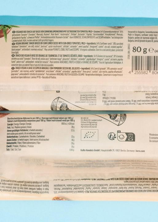 Nährwerte und Zutaten KoRo Veganer Bio Snack nach Salami-Art (80 g)