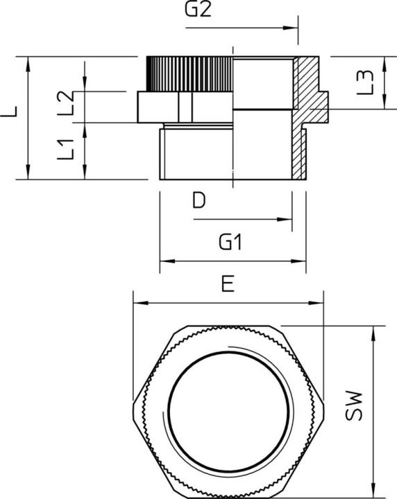 Produktbild OBO Bettermann 107 ADA PG21-M25 Adapter PG21 Kunststoff 10 St.