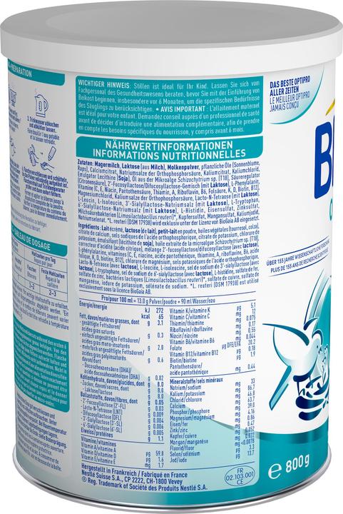 Nutritional values and ingredients Beba Optipro 3 (800 g, from 8 M.)