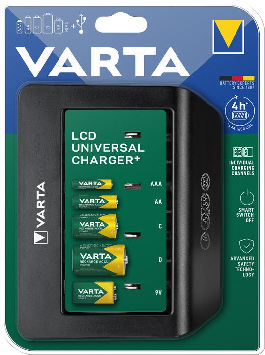 Image du produit Varta LCD Universal Charger+ (1 pcs, 9V Block, D, C, AA, AAA, Chargeurs sans batterie)