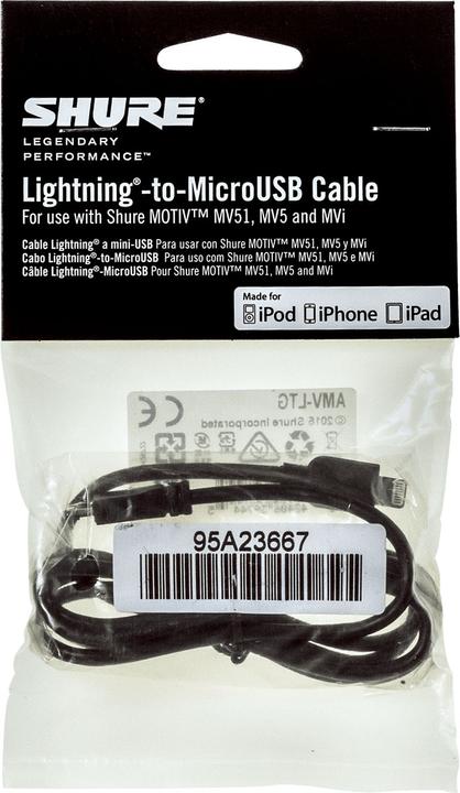 Image du produit Shure Amv-Ltg (1 m)