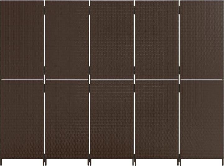 Produktbild VidaXL Paravent 5-tlg. Braun Poly Rattan,Farbe: Braun,Material: Poly