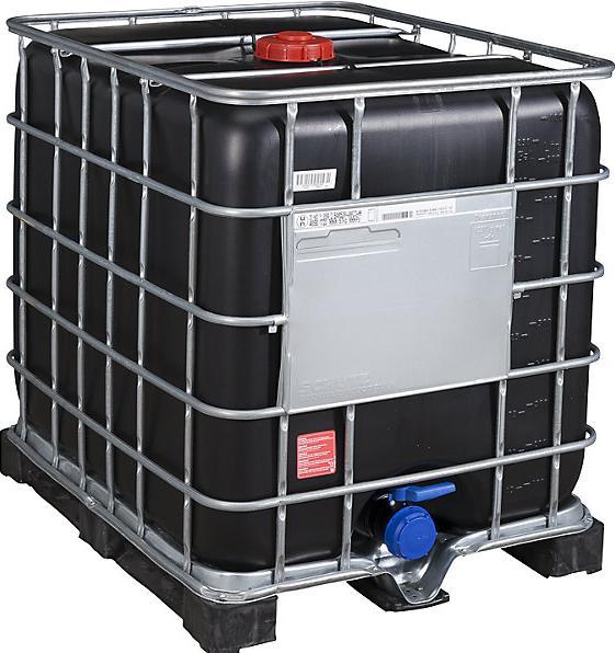 Actual product image kaiserkraft RECOBULK IBC container with UV protection, UN approval, on PE pallet, NW 150 / (1000 l)
