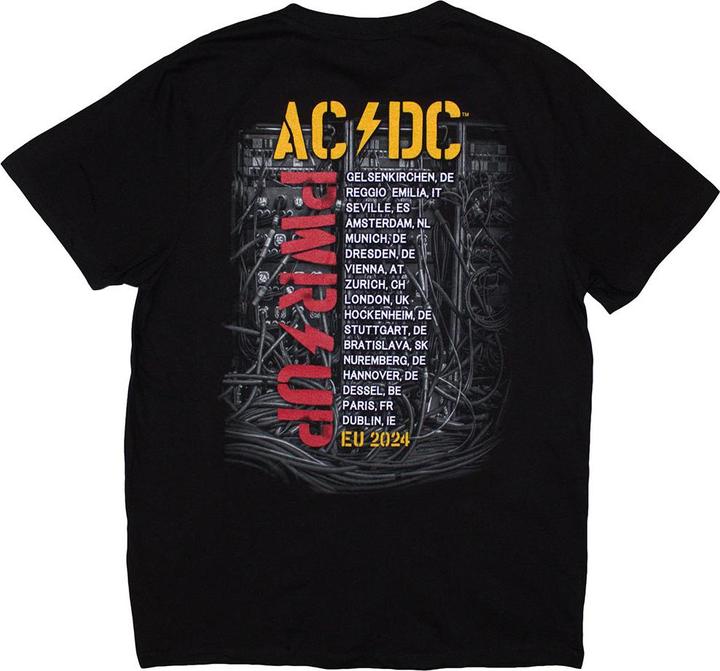 Actual product image AC/DC Unisex Adult PWR-UP EU Tour '24 Control Wires Back Print T-Shirt (S)