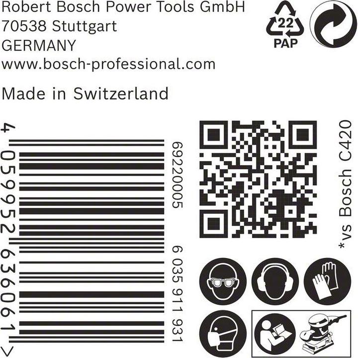 Actual product image Bosch Professional Zubehör EXPERT C470 Sandpaper, 115 x 107 mm, G 80, 50 pieces (G80)