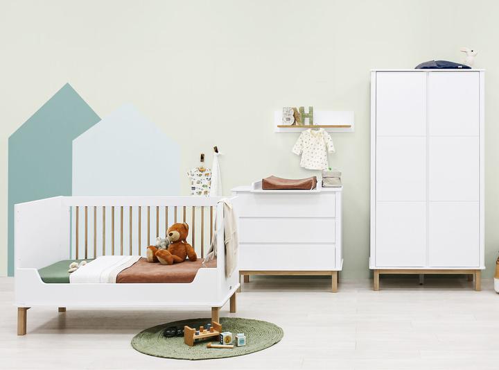 Produktbild Bopita Gitterbett 70x140 umbaubar Mika Weiss/Eiche (70 x 140 cm)