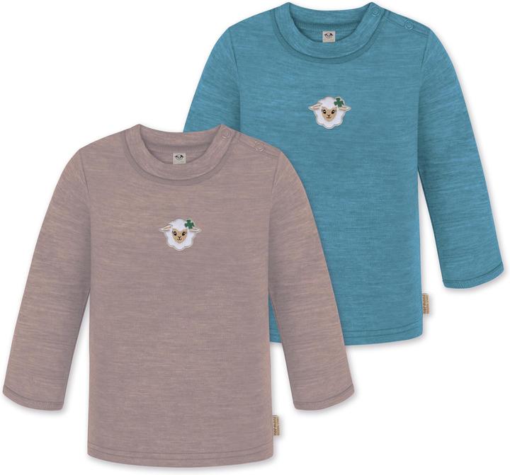 Normani 2er Pack Baby Merino Longsleeve „Taupo" - 9473 (86, 92)