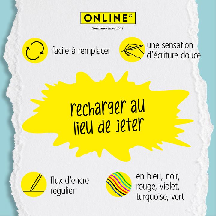 Produktbild Online 12er Pack Gel-Mine radierbar, blau (Gelmine, Blau, 0.70 mm)