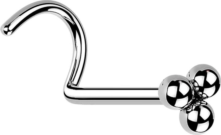 Immagine prodotto Star Piercing Nasenstecker gebogen silber drei Kugeln (senza ottone, Acciaio chirurgico 316L)