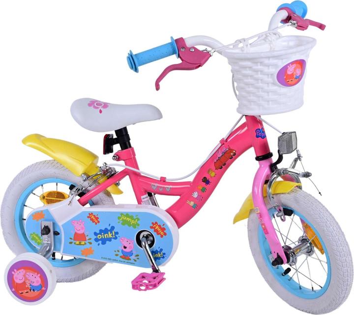 Image du produit Peppa Pig Vélo enfant 12 pouces rose avec roues stabilisatrices amovibles et deux freins à main - Sécurité u (12")