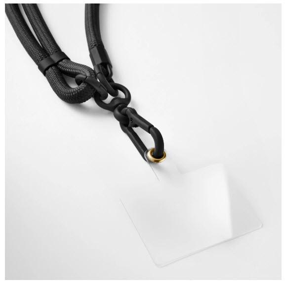 Actual product image Hama Mobile phone strap, universal, adjustable, carabiner, 2 m, black