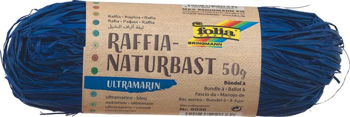 Produktbild Folia Bringmann Naturbast Raffia 50g Ultramarin (Geschenkfolie, 1 x)