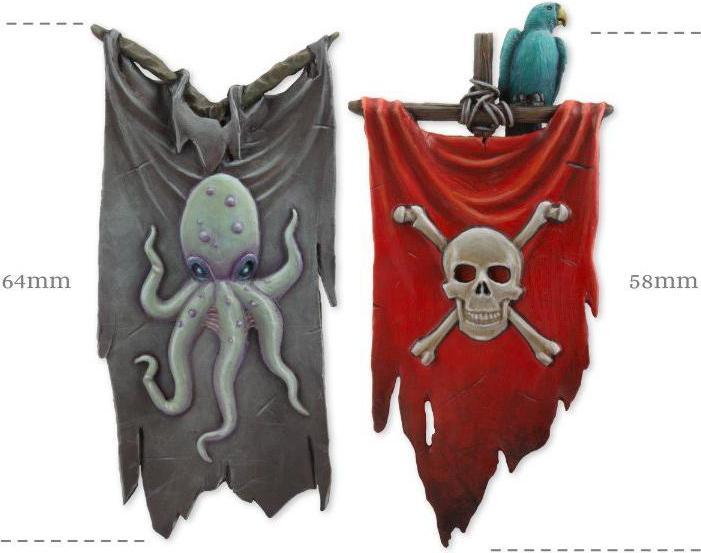 Produktbild Tabletop-Art Dekoration Banner – Set 2 - Pirates 2 Teile (Kunststoff)