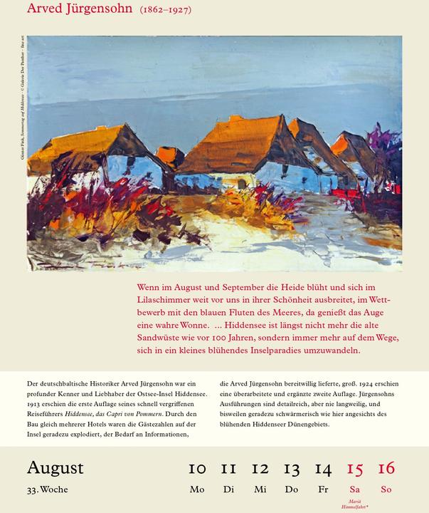 Produktbild Literarische Ostsee Kalender 2026 (24 x 32 cm, Deutsch)