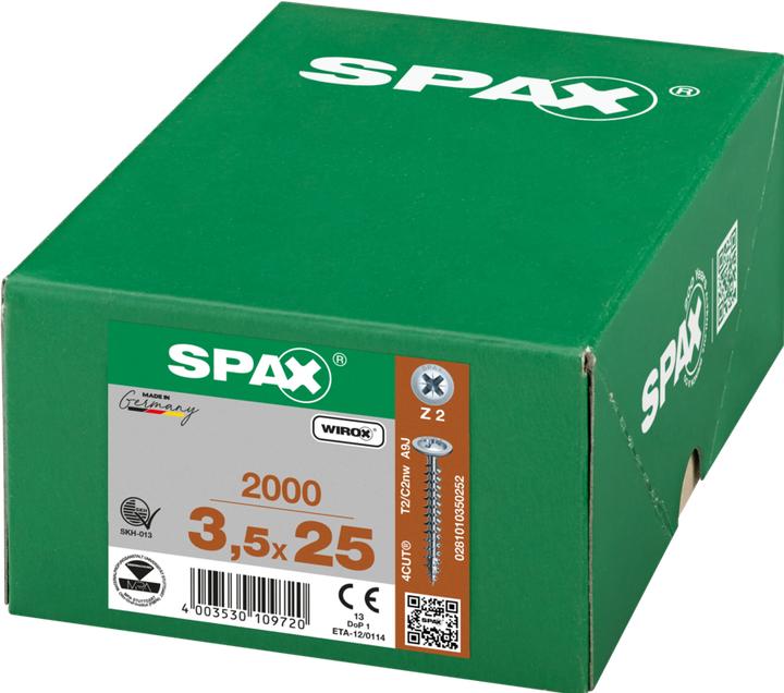 Produktbild Spax Rückwandschrauben PZ2 3,5x25 mm (1000 Schrauben pro Stück)