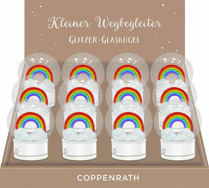 Schneekugel Glitzer-Glaskugel Regenbogen (1 -teilig)