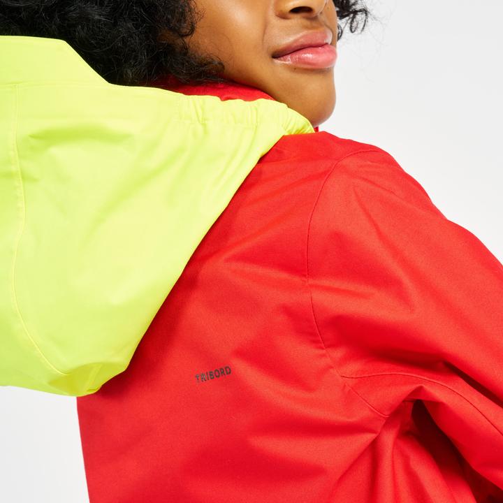 Produktbild Tribord Regenjacke Segeljacke Kinder wasserdicht winddicht - Sailing 300 rot/gelb