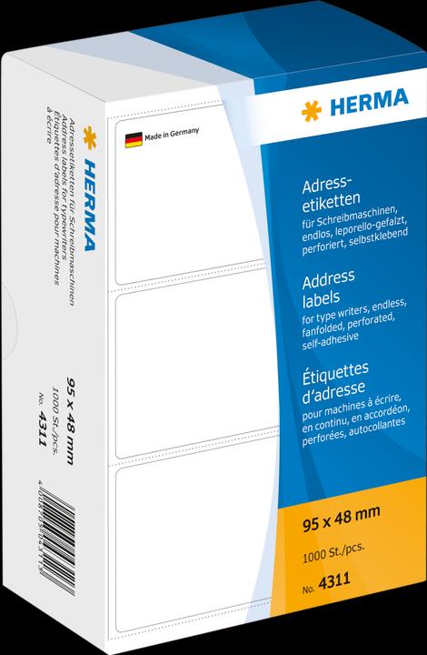 Actual product image HERMA Address labels for typewriters
