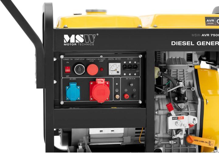Actual product image MSW Diesel Generator - 2500 / 7500 W - 12.5 L - 230/400 V - mobile - AVR - Euro 5 (7500 W, 12.50 l)