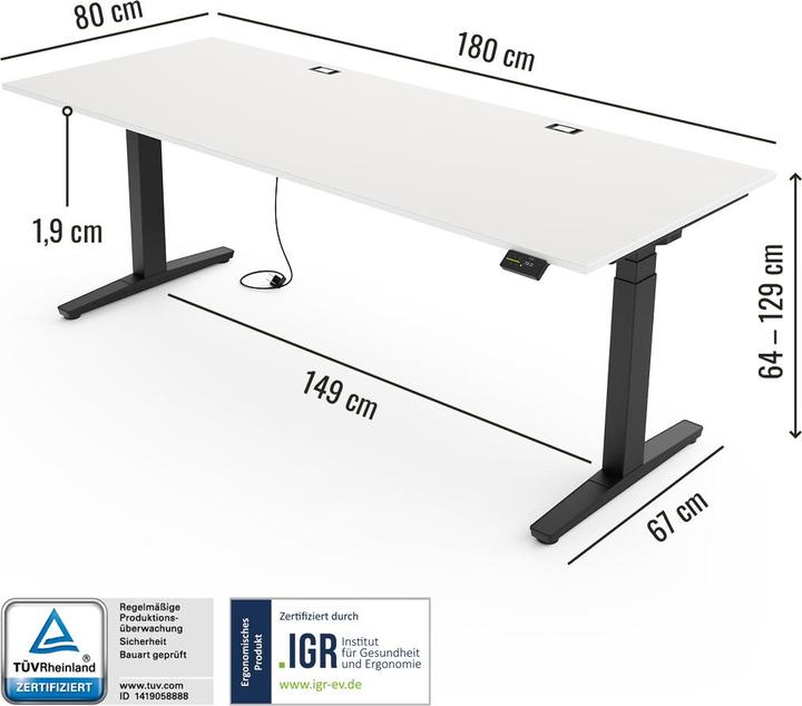Produktbild Yaasa Desk Expert (180 x 80 cm)