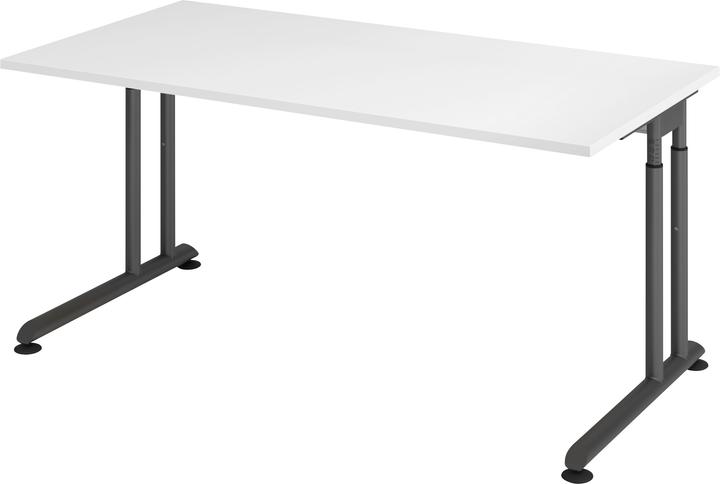 Produktbild Escritorio Schreibtisch C-Fuss 160x80cm Weiss/Graphit (160 x 80 cm)