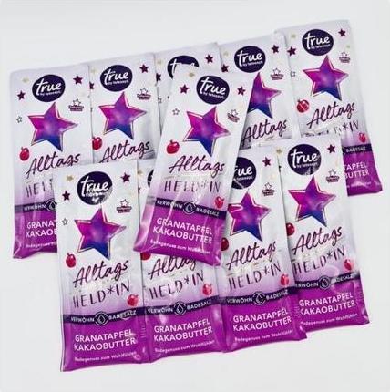 Actual product image True by tetesept From Tetesept, everyday in bath for a bath with pomegranate and cocoa butter, 50 g (Bath pearls)