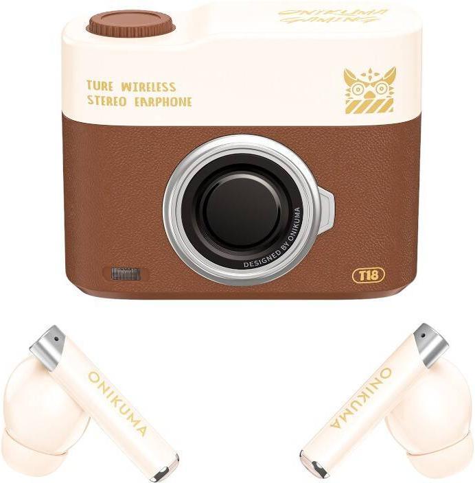 Image du produit Onikuma Écouteurs intra-auriculaires Bluetooth T18 Marron (18 h, Sans fil)