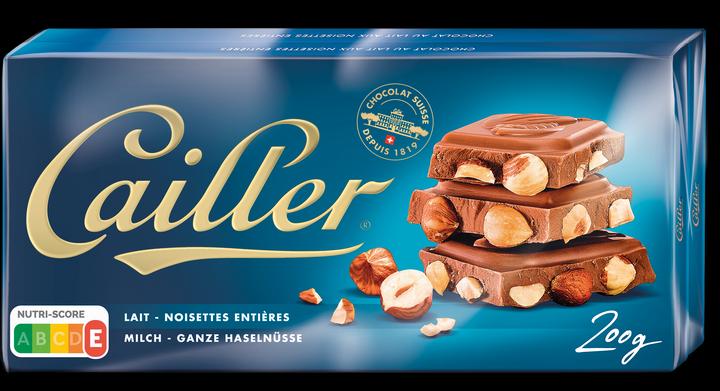 Produktbild Cailler Tafelschokolade Milch mit ganzen Haselnüssen (200 g)