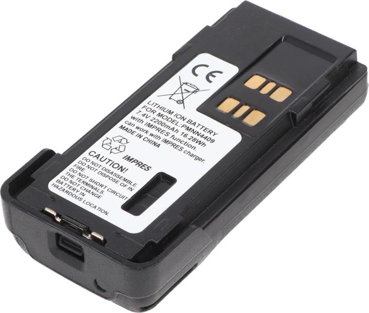 Actual product image AccuCell Motorola DP4400, DP4800, PMNN4101A battery, with IMPRES function