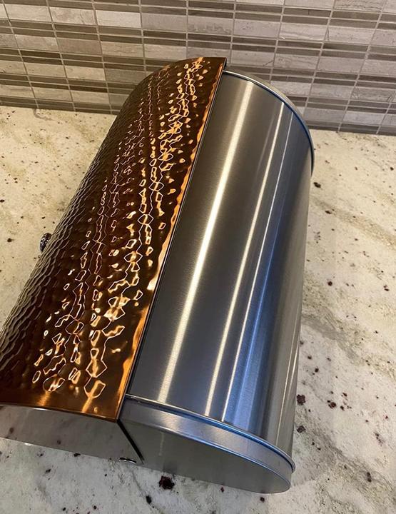 Actual product image BerlingerHaus Metallic Line Rose Gold Colours Stainless Steel Edition Bread Box