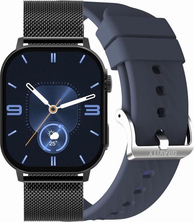 Actual product image Gravity GT15-12 Damen-Smartwatch, marineblaues Silikonarmband + schwarzes Armband