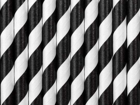 Actual product image Partydeco Striped Straws Black (10 x)