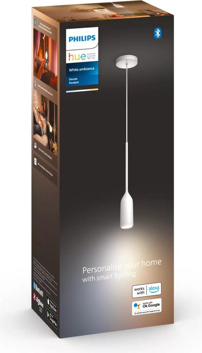 Produktbild Philips Hue White Ambiance Devote Pendelleuchte weiss 806 lm (E27, 806 lm)