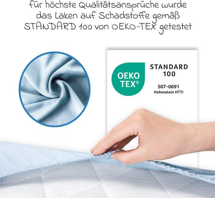 Produktbild Julius Zöllner Jersey Spannbettlaken für Wiegen & Stubenwagenmatratzen 90x 40 cm, denim (40 x 90 cm)