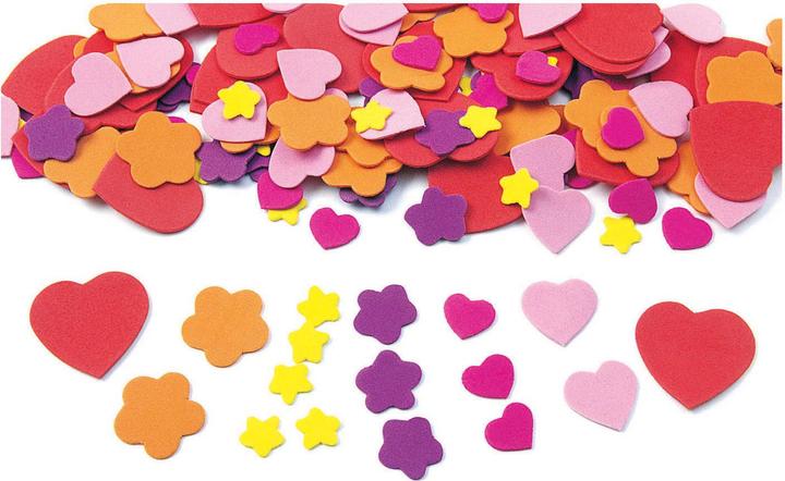 Colorations Coloriages - coeur, formes de fleurs en mousse, 500 pcs.