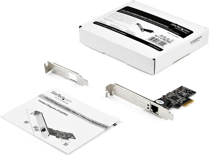 Actual product image StarTech .com ST2GPEX PCI Express Network Card (1 Port, 2.5Gbps 2.5GBASE-T, PCIe LAN Adapter Card) (Ethernet, RJ45)