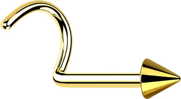 Image du produit Star Piercing Nasenstecker gebogen vergoldet mit Cone (sans laiton, Titane G23)