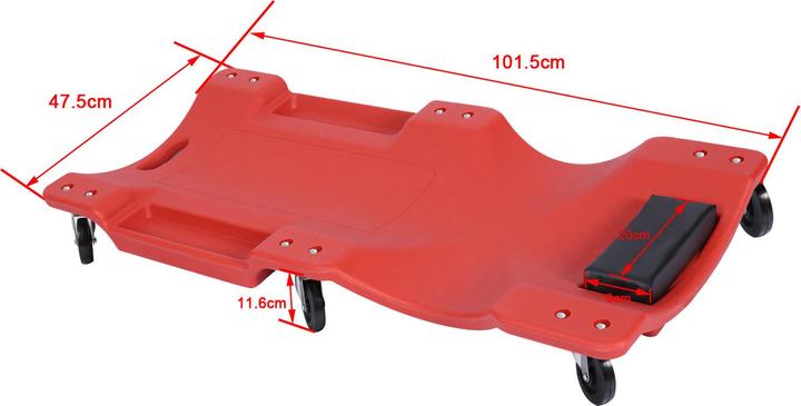 Produktbild Wiltec Wilitec Montagerollbrett 102x48cm Montageliege Rollbrett Werkstattliege Fächer