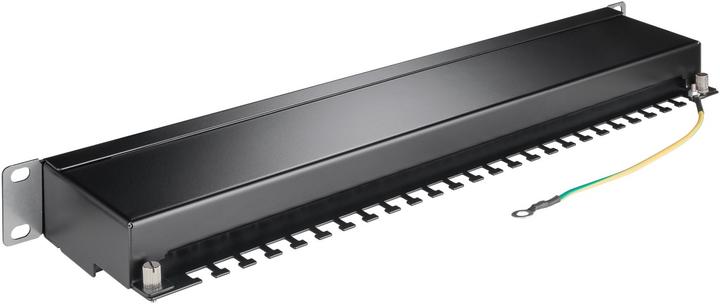 Produktbild Goobay CAT 6 48,30cm (19") Patch Panel, 24 Port, Schwarz (S/STP, CAT6, 0.40 m)