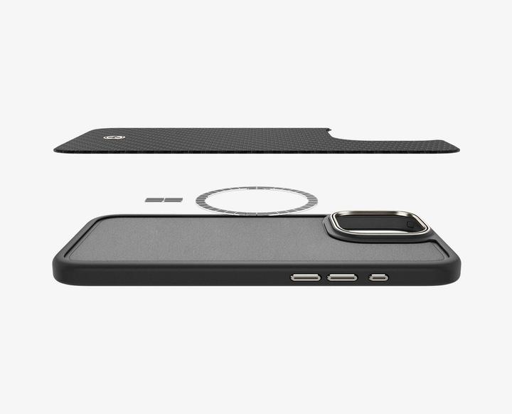 Actual product image Spigen Enzo Aramid Mag Magsafe case for iPhone 16 Pro Max 6,9" black/natural (Apple iPhone 16 Pro Max)