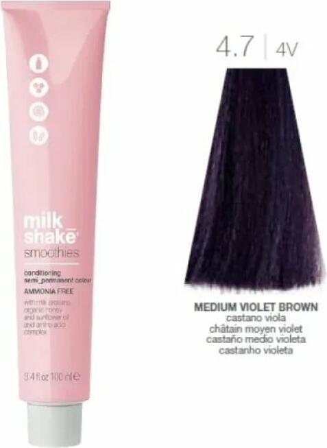 Image du produit Milk_Shake Vopsea semi-permanenta Smoothies 4.74V, Castaniu Mediu Violet, 100ml