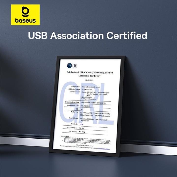 Actual product image Baseus USB C – USB C (1 m, USB 4.0, 240 W)