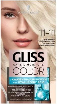 Actual product image Schwarzkopf Gliss Colour Care & Moisture Permanent Hair Dye 11-11 Ultra Light Titanium Probe (11-11 Ultra Light Titanium Probe)