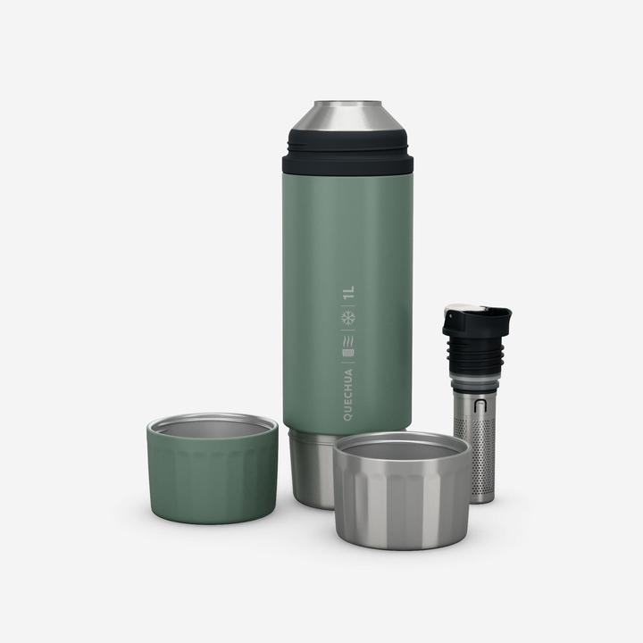 Immagine prodotto Quechua Pallone sottovuoto da 1 litro in acciaio inox chiusura rapida Hiking - MH900 (1 l)