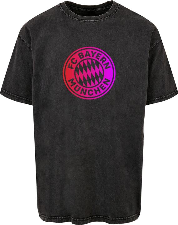 FC Bayern München Logo RP Acid Washed Heavy Oversize Tee - 115557
