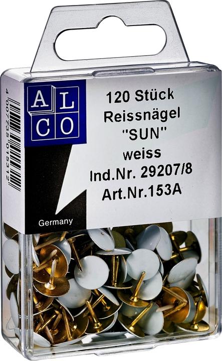 Produktbild Alco Reissnägel weiss 9,5 mm (120 Stück, 9.50 mm)