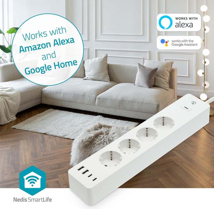 Produktbild Nedis SmartLife Power Strip Wi-Fi | Hybrid (CEE 7/7) / USB A / USB-C™ | 16 A | 3680 W | 2.00 m | 0 -