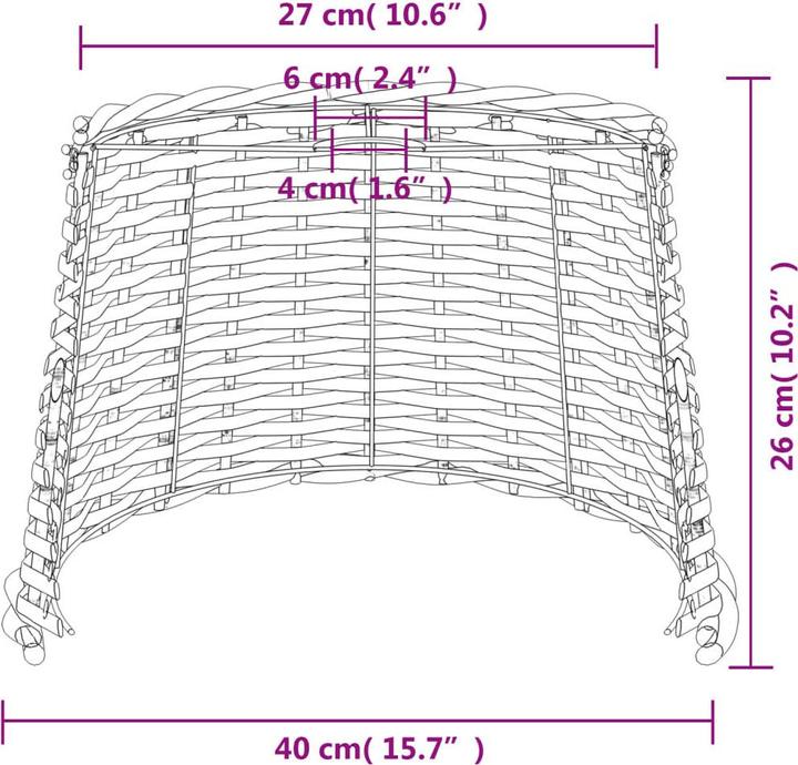 Produktbild VidaXL Lampenschirm Braun Ø40x26 cm Korbweide, Farbe: Braun